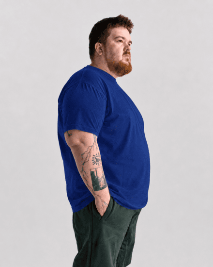 Motley Denim Stockholm T-shirt Royal Blue - Koszulki - T-shirty meskie Duże Rozmiary - 2XL-14XL