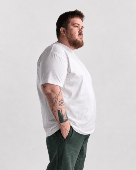 Motley Denim Stockholm T-shirt White - Koszulki - T-shirty meskie Duże Rozmiary - 2XL-14XL