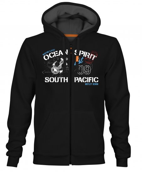 Motley Denim Strand Hoodie Black - Bluzy & bluzy z kapturem - Bluzy & Bluzy z kapturem 2XL-12XL