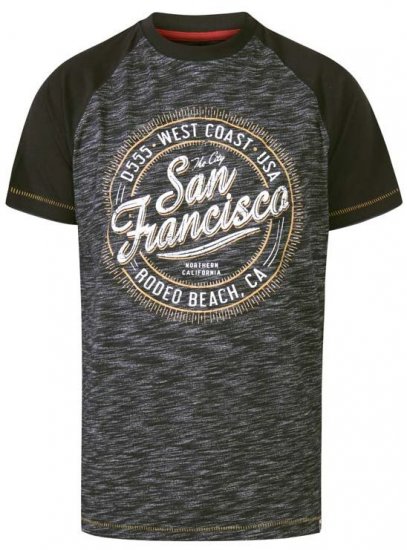 D555 Sunderland San Francisco T-Shirt Black Reno - Koszulki - T-shirty meskie Duże Rozmiary - 2XL-14XL