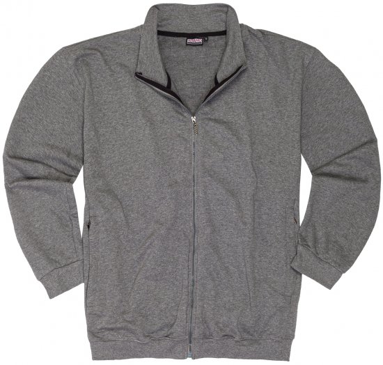 Adamo Athen Sweat Jacket with Full Zipper Grey - Bluzy & bluzy z kapturem - Bluzy & Bluzy z kapturem 2XL-12XL