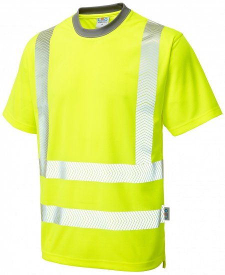 Leo Larkstone Coolviz Plus T-shirt Hi-Vis Yellow - Odzież robocza - Odzież robocza 3XL-6XL
