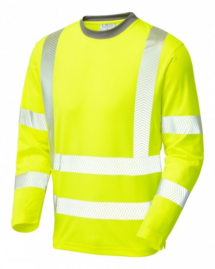 Leo Capstone Coolviz Plus Long Sleeve T-shirt Hi-Vis Yellow - Koszulki odblaskowe - Koszulki odblaskowe 3XL-6XL