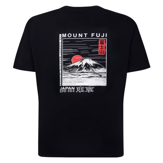 Espionage T422 Koszulka z Nadrukiem Mount Fuji Granatowy - Koszulki - T-shirty meskie Duże Rozmiary - 2XL-14XL