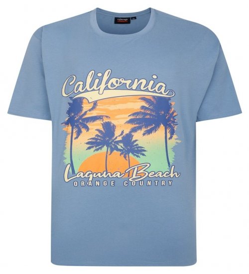 Espionage T425 Laguna Beach Koszulka z nadrukiem niebieski - Koszulki - T-shirty meskie Duże Rozmiary - 2XL-14XL