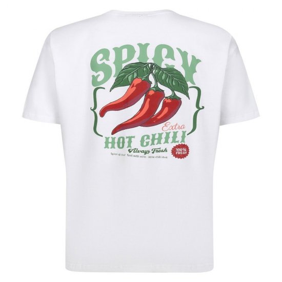 Espionage T457 Spicy Chilli Koszulka z nadrukiem biały - Koszulki - T-shirty meskie Duże Rozmiary - 2XL-14XL