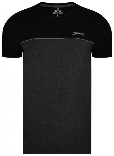 Slazenger Tarique T-shirt Black - Koszulki - T-shirty meskie Duże Rozmiary - 2XL-14XL