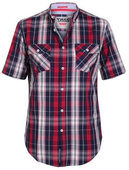 D555 Terell Shirt Navy/Red - Koszule - Koszule 2XL-10XL