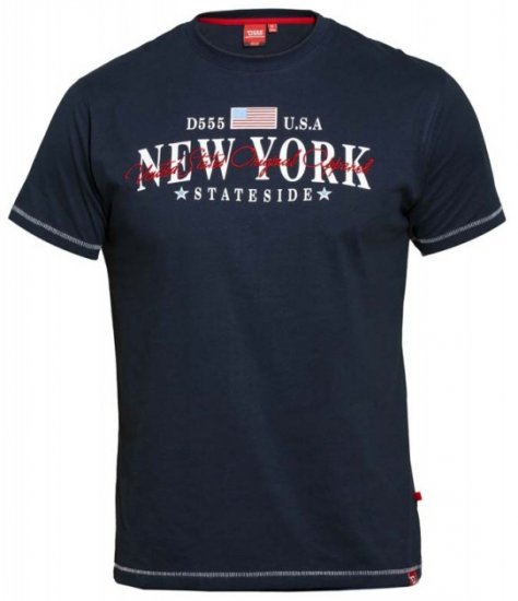 D555 Thornton Embroidery T-shirt Navy - Koszulki - T-shirty meskie Duże Rozmiary - 2XL-14XL