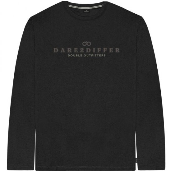 Double Outfitters TS-9172 Long Sleeve T-Shirt Print Black - Koszulki - T-shirty meskie Duże Rozmiary - 2XL-14XL
