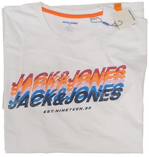 Jack & Jones Tyler T-shirt White - Koszulki - T-shirty meskie Duże Rozmiary - 2XL-14XL