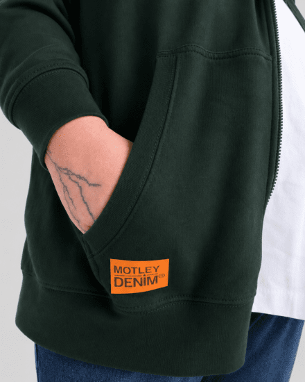 Motley Denim Copenhagen Hoodie Racing Green - Bluzy & bluzy z kapturem - Bluzy & Bluzy z kapturem 2XL-12XL