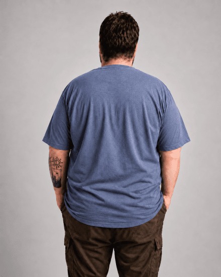 Motley Denim Milan T-shirt Jasny indygo - Koszulki - T-shirty meskie Duże Rozmiary - 2XL-14XL