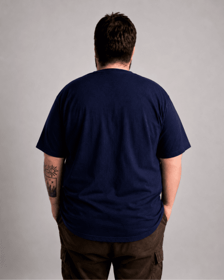 Motley Denim Milan T-shirt Granatowy - Koszulki - T-shirty meskie Duże Rozmiary - 2XL-14XL