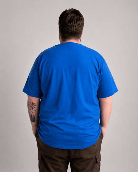 Motley Denim Milan T-shirt Królewski niebieski - Koszulki - T-shirty meskie Duże Rozmiary - 2XL-14XL