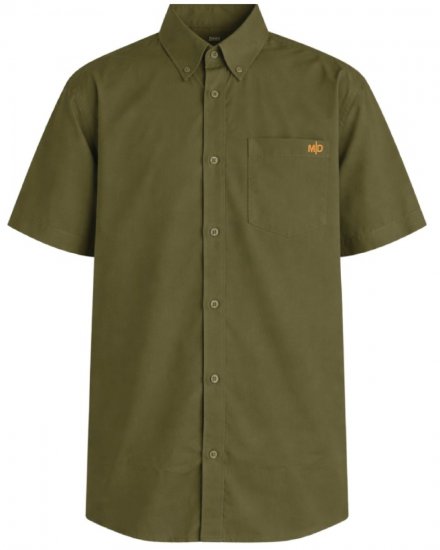 Motley Denim Zagreb Koszula z krótkim rękawem Ciemny khaki - Koszule - Koszule 2XL-10XL