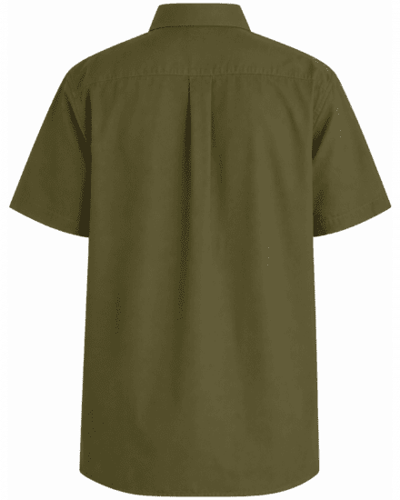 Motley Denim Zagreb Koszula z krótkim rękawem Ciemny khaki - Koszule - Koszule 2XL-10XL