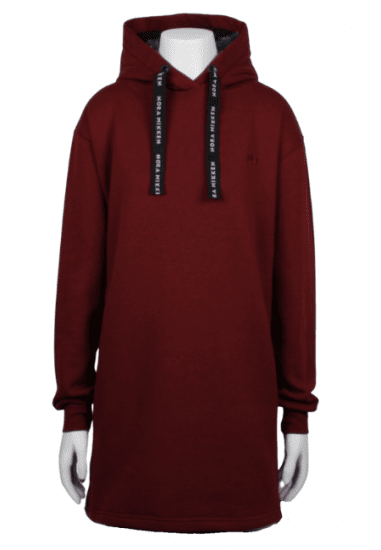 Nora Mikken KRISTINA Long Hoodie Burgundy - Bluzy & bluzy z kapturem - 