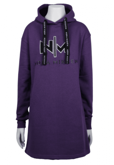 Nora Mikken KADRI WHITE Long Hoodie Purple - Bluzy & bluzy z kapturem - 