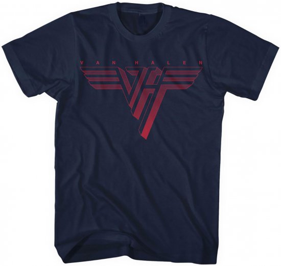 Van Halen Classic Red Logo T-shirt Navy - Koszulki - T-shirty meskie Duże Rozmiary - 2XL-14XL