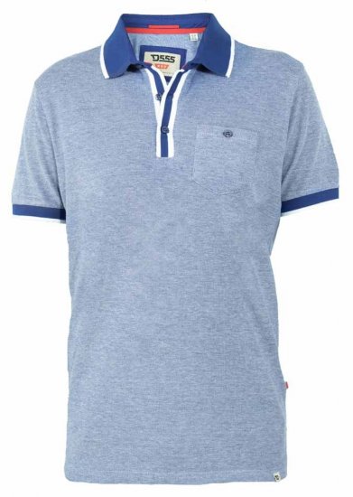 D555 Viper Melange Pique Polo Navy Twist - Koszulki polo - Koszulki Polo 2XL-8XL