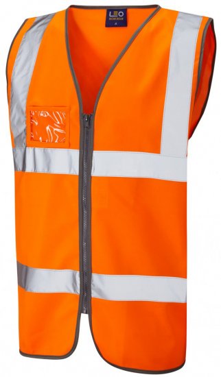 Leo Rumsam Zip Front Waistcoat Hi-Vis Orange - Odzież robocza - Odzież robocza 3XL-6XL
