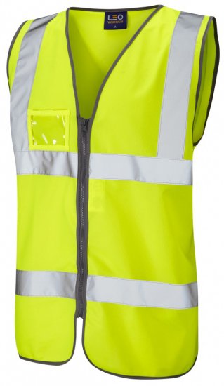 Leo Rumsam Zip Front Waistcoat Hi-Vis Yellow - Odzież robocza - Odzież robocza 3XL-6XL