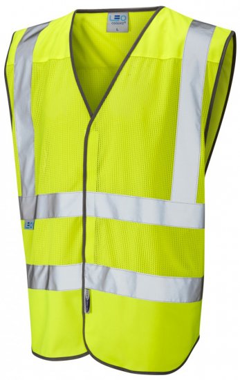Leo Arlington Coolviz Waistcoat Hi-Vis Yellow - Odzież robocza - Odzież robocza 3XL-6XL
