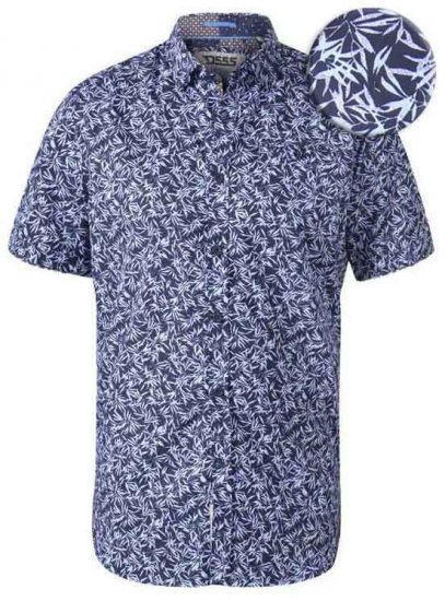 D555 Walpack Hawaiian Ao Print Short Sleeve Shirt Blue - Koszule - Koszule 2XL-10XL