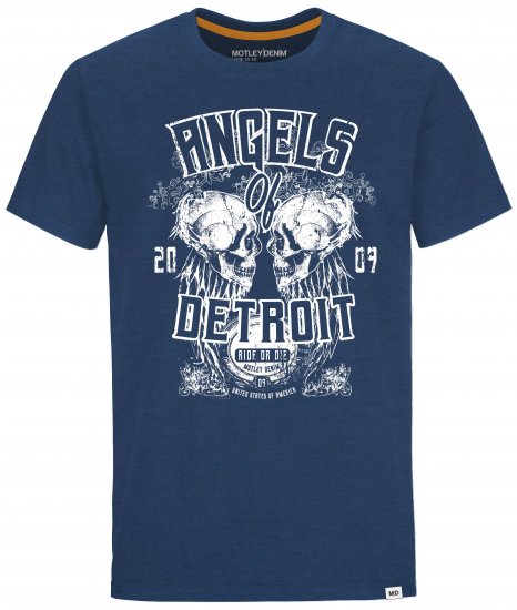 Motley Denim Whitby T-shirt Dark Indigo - Koszulki - T-shirty meskie Duże Rozmiary - 2XL-14XL