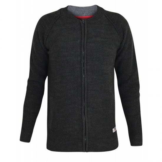 D555 Xavier Knitted Bomber Charcoal - Bluzy & bluzy z kapturem - Bluzy & Bluzy z kapturem 2XL-12XL