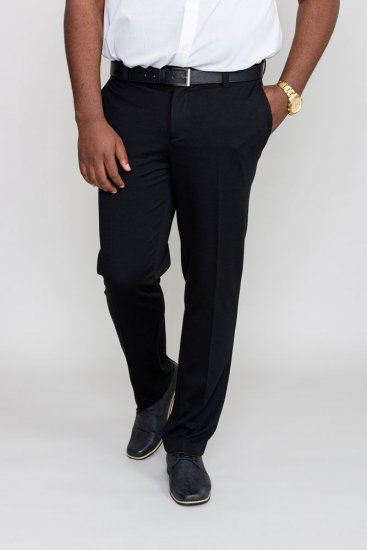 D555 Yarmouth Four Way Stretch Trouser With Flexible Waistband Black - Dżinsy & spodnie - Dżinsy i Spodnie - W40-W70