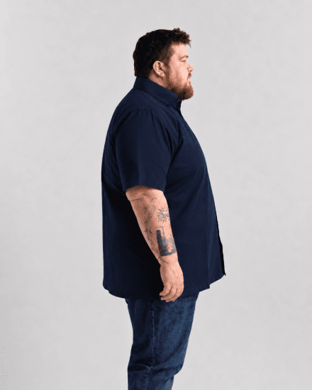 Motley Denim Zagreb Koszula z krótkim rękawem Granatowy - Koszule - Koszule 2XL-10XL
