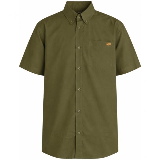 Motley Denim Zagreb Koszula z krótkim rękawem Ciemny khaki - Koszule - Koszule 2XL-10XL