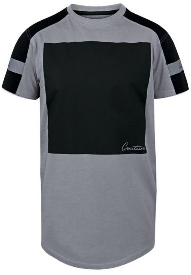 D555 Ziggy Organic Cotton T-Shirt Grey - Koszulki - T-shirty meskie Duże Rozmiary - 2XL-14XL